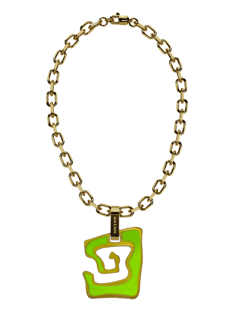A TxFelt Axi Yuzu Green Gold Necklace