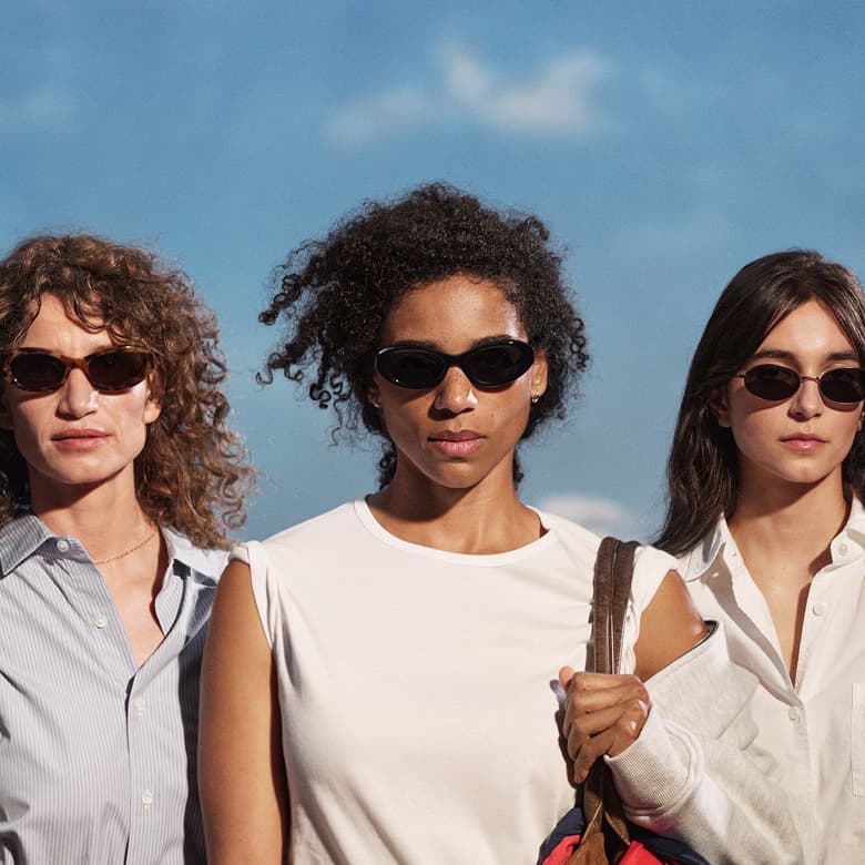 MKT Three females in sunglasses desk
